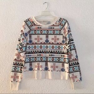 ❌SOLD❌Forever 21 White Aztec Shirt